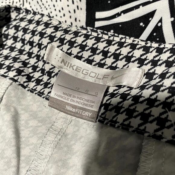 Nike Golf Shorts Women's 12 Black Activewear Houndstooth Pattern Streetwear - Picture 5 of 6